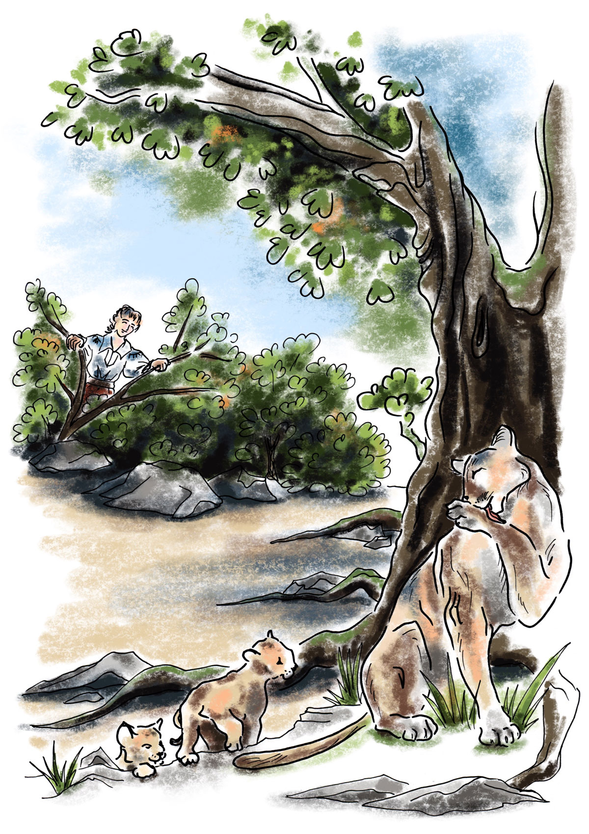 Watercolor interior illustration from The Twelfth Scepter, Chapter 3